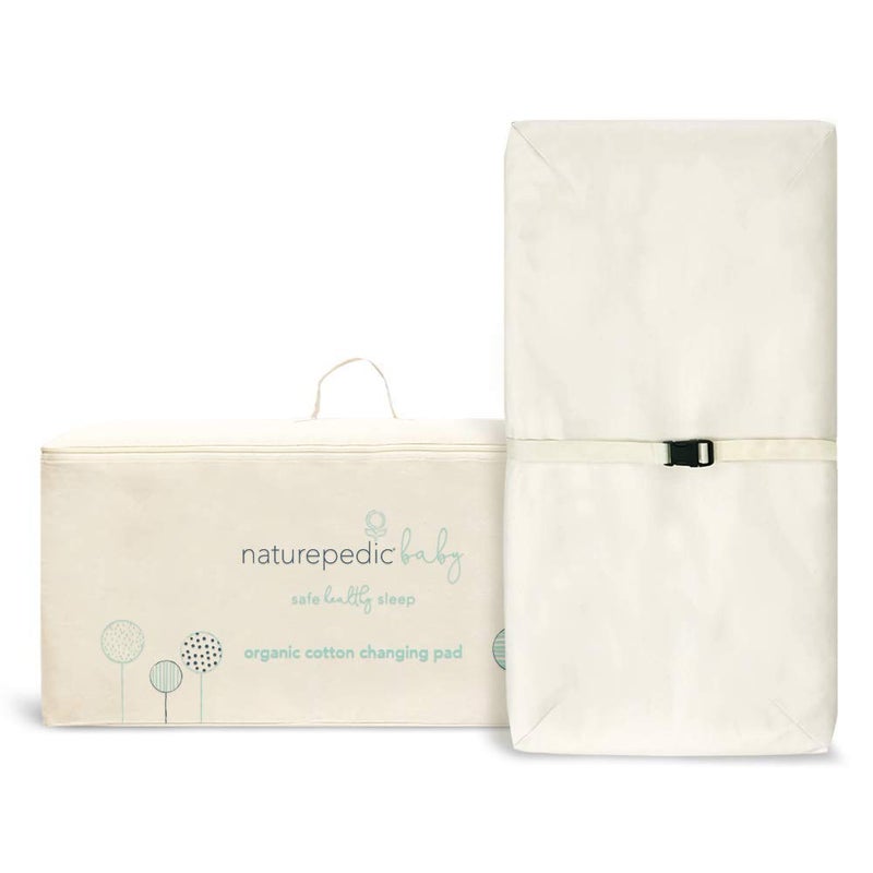 Naturepedic Organic Contoured Changing Pad - Easy to Clean, Lightweight & Portable - Comfort 4-Sided Waterproof Baby Diaper Changing Pad for Dresser or Changing Table - 16" x 31" - Image 2